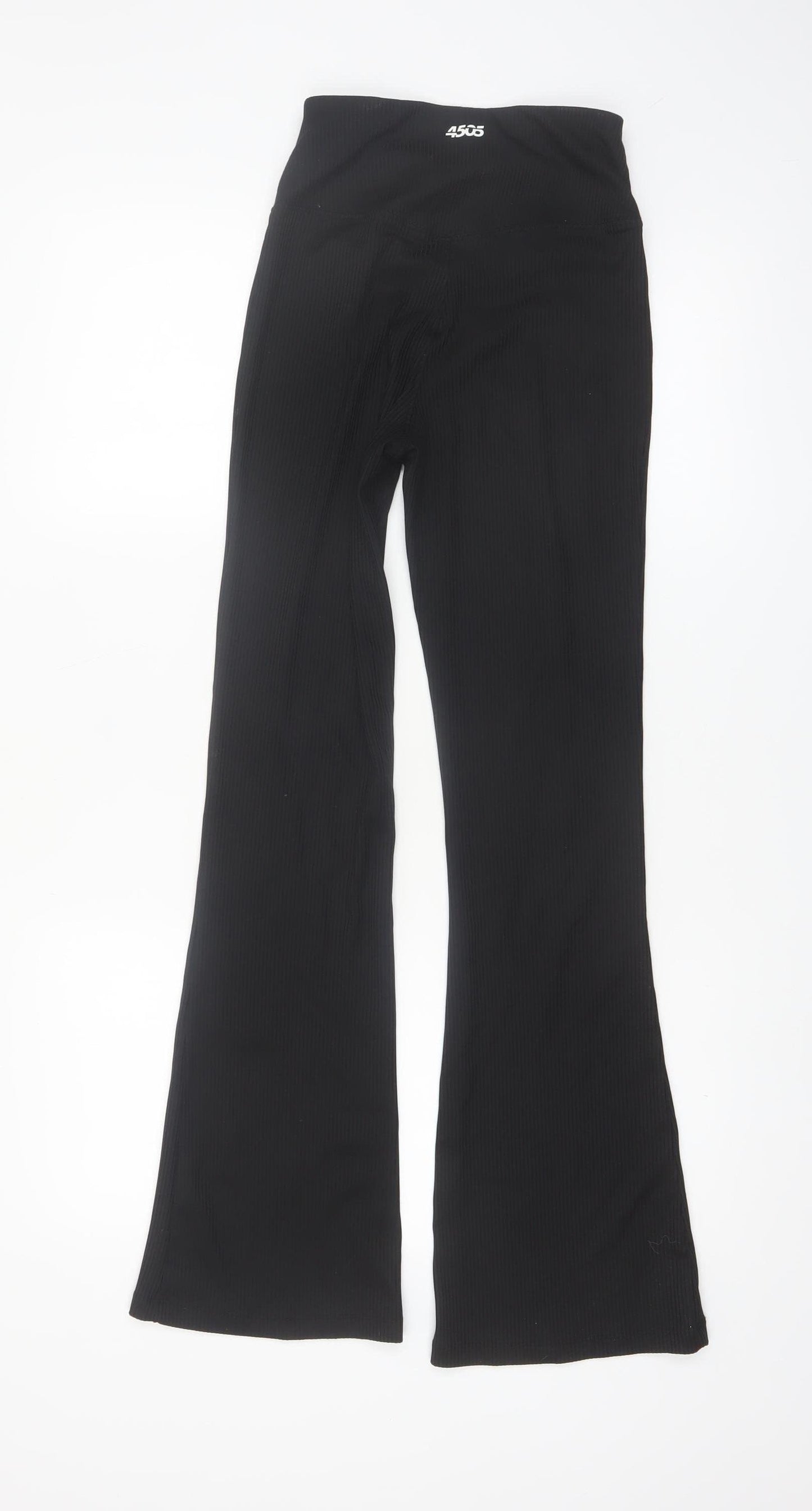 ASOS 4505 Women's Black UK 8 Flared Ribbed Trousers