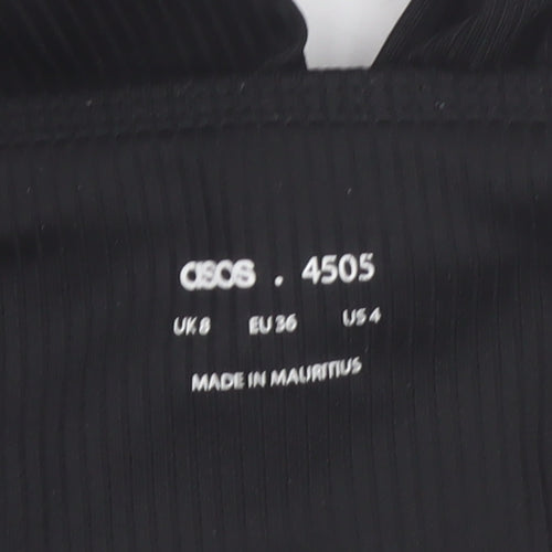 ASOS 4505 Women's Black UK 8 Flared Ribbed Trousers