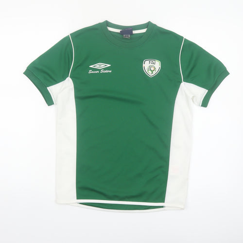 Umbro Boys Green & White Ireland Football Jersey T-Shirt 8 Years