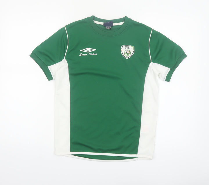 Umbro Boys Green & White Ireland Football Jersey T-Shirt 8 Years