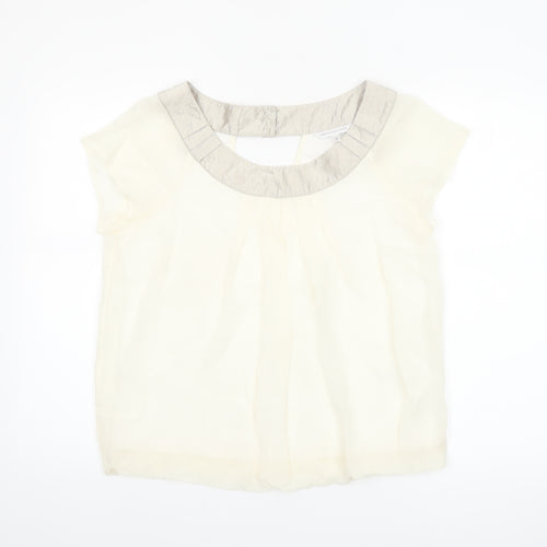 Marks and Spencer Women Ivory Short Sleeve Blouse Size 10