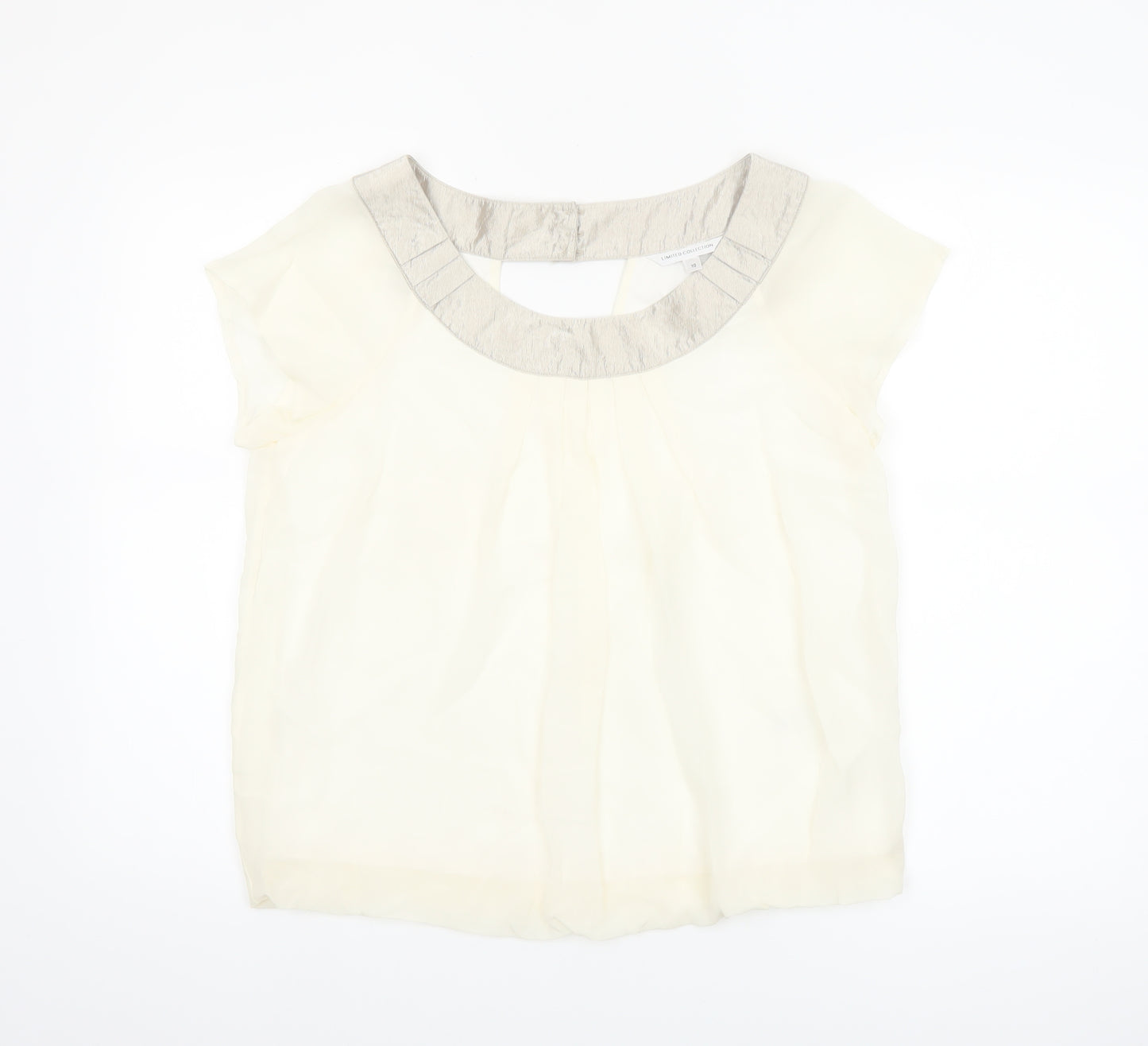 Marks and Spencer Women Ivory Short Sleeve Blouse Size 10