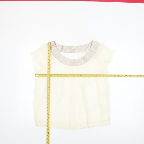 Marks and Spencer Women Ivory Short Sleeve Blouse Size 10