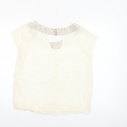 Marks and Spencer Women Ivory Short Sleeve Blouse Size 10