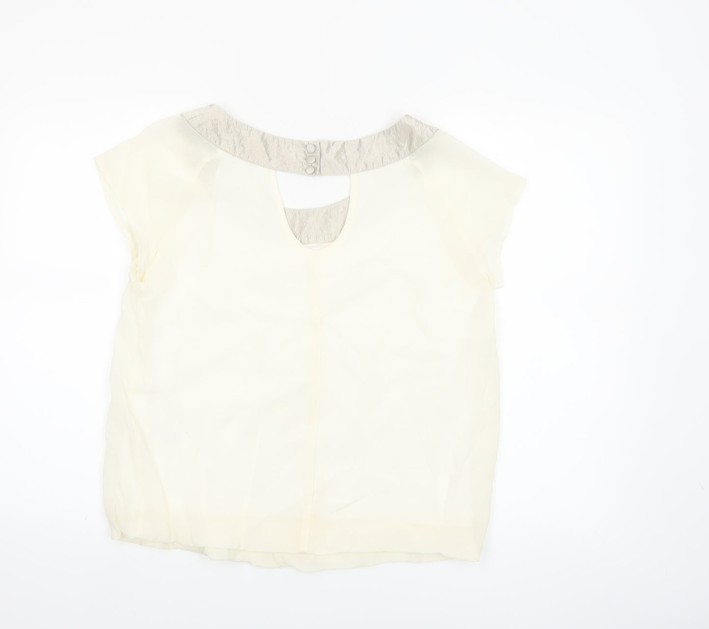 Marks and Spencer Women Ivory Short Sleeve Blouse Size 10