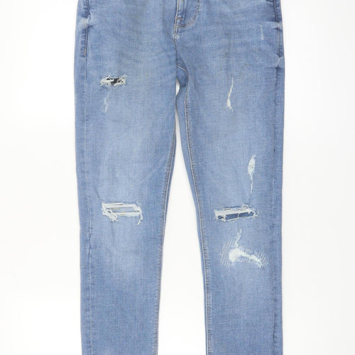 Denim Co Men's Blue Super Skinny Distressed Jeans W28 L32