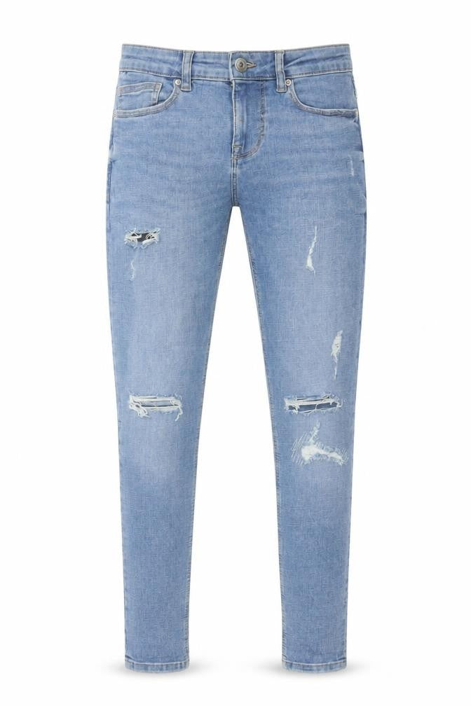 Denim Co Men's Blue Super Skinny Distressed Jeans W28 L32