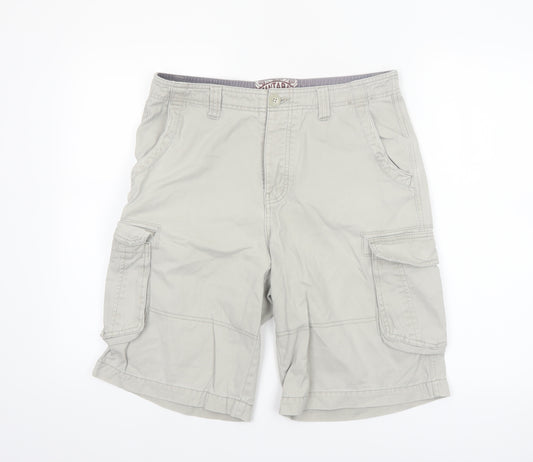 Mantaray Men's Beige Cargo Shorts Size 32 Cotton Canvas Casual Summer