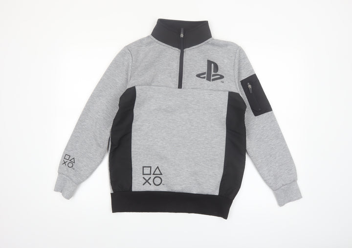 PlayStation Boys Grey 1/4 Zip Fleece Sweatshirt 12-13 Years 158cm