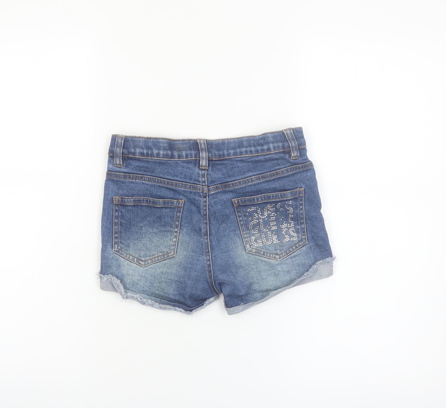 GUESS Kids Girls Blue Denim Cut-Off Shorts Age 10 Years Distressed Style