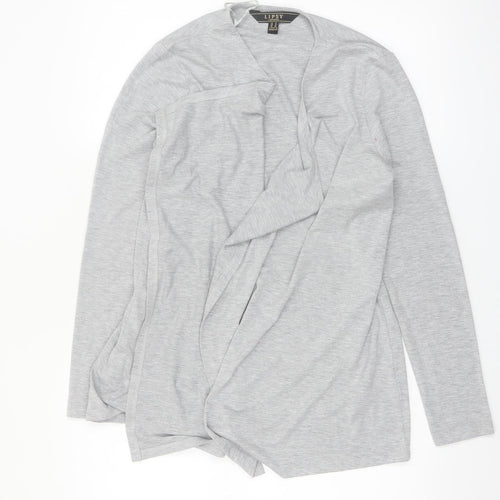 Lipsy Women Grey Open Front Mid-Length Jersey Coatigan UK 14