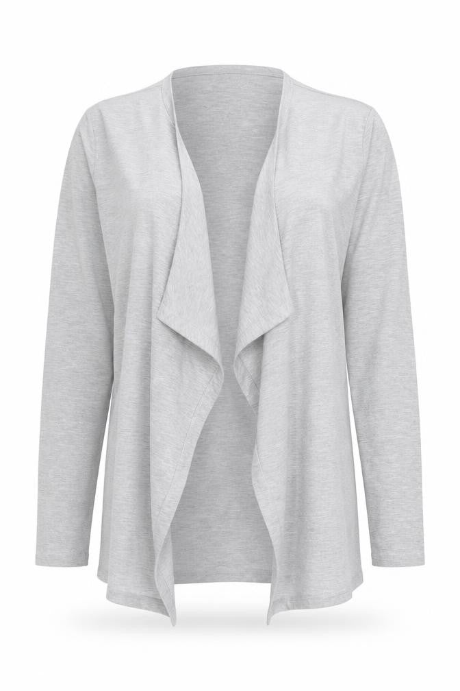 Lipsy Women Grey Open Front Mid-Length Jersey Coatigan UK 14