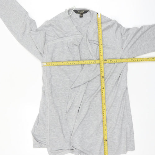 Lipsy Women Grey Open Front Mid-Length Jersey Coatigan UK 14