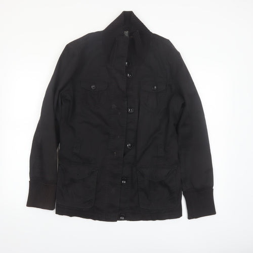 Esprit Women's Black Military Style Cotton Blend Jacket Size 14