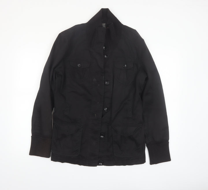 Esprit Women's Black Military Style Cotton Blend Jacket Size 14