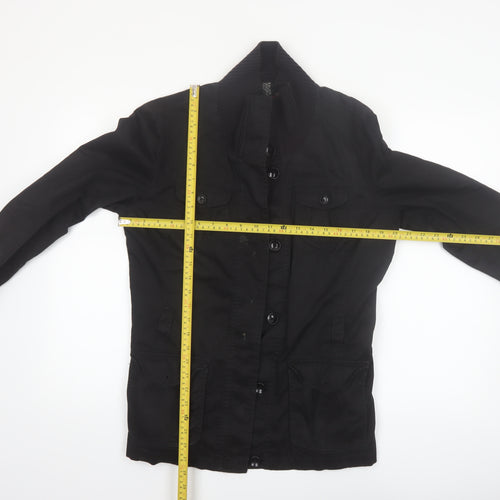 Esprit Women's Black Military Style Cotton Blend Jacket Size 14