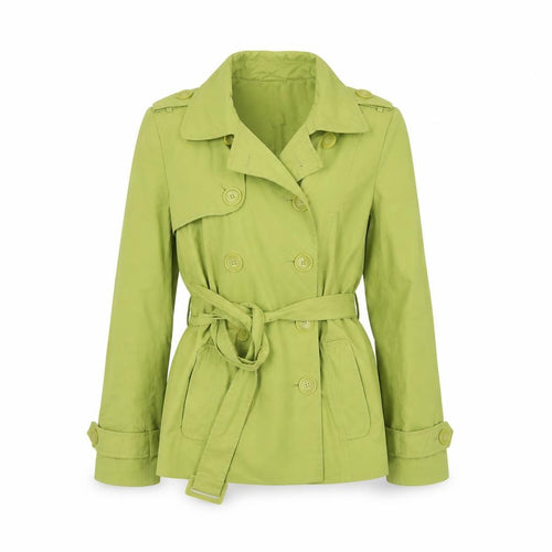 Debenhams Women's Green Belted Trench Coat Size 12 Lightweight