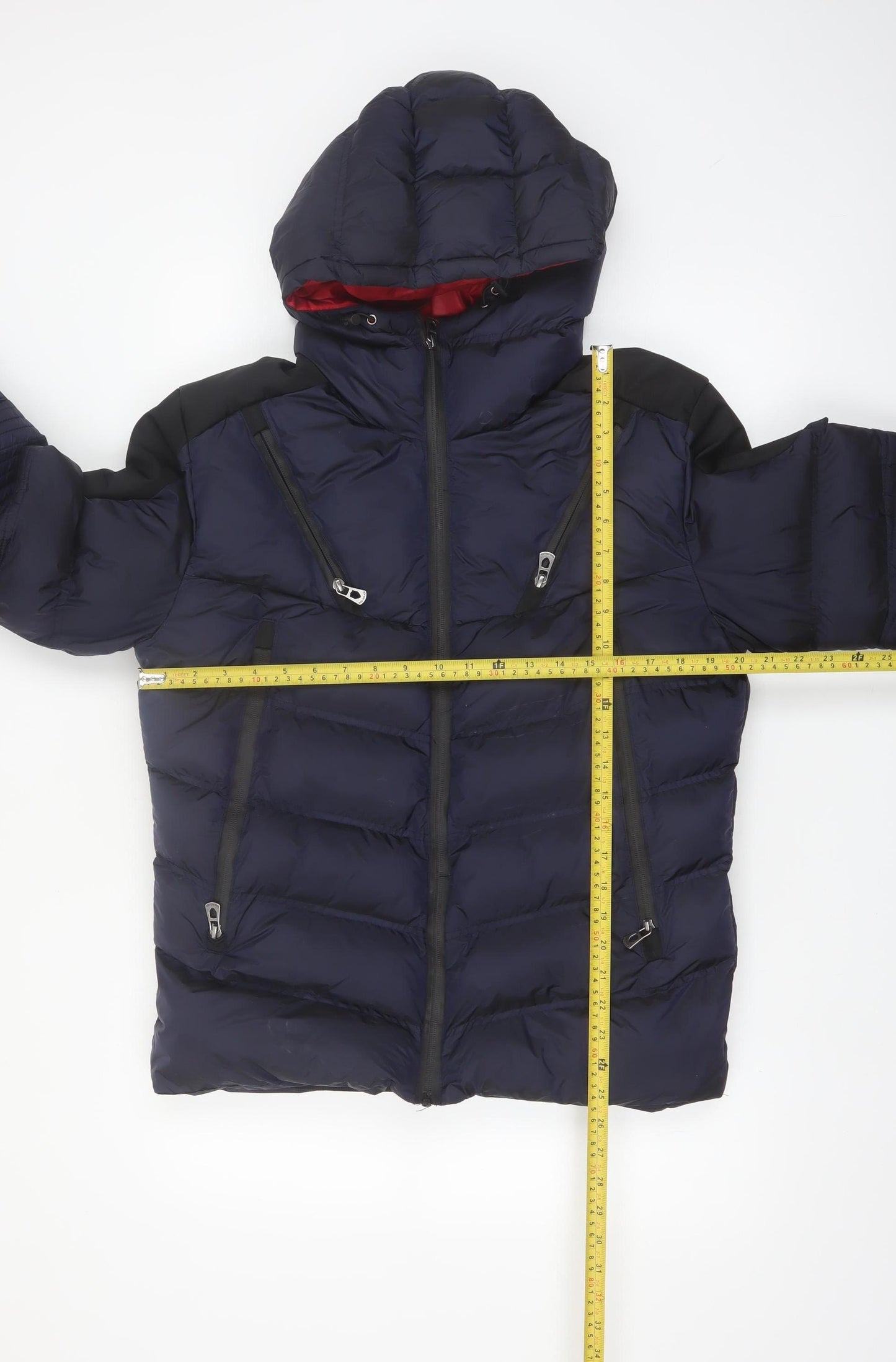 883 Police Men's Blue Hooded Puffer Jacket Size M Water Resistant