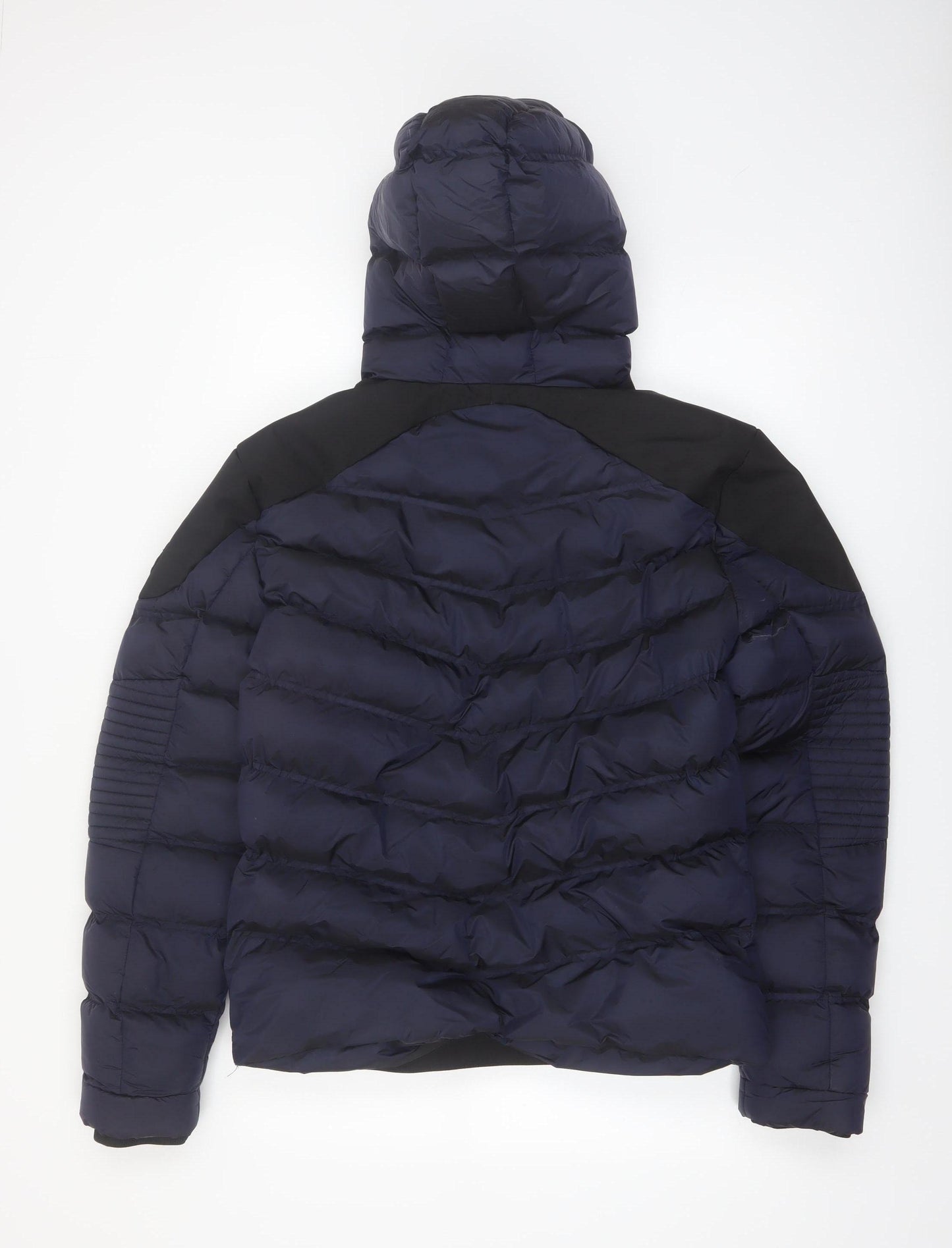 883 Police Men's Blue Hooded Puffer Jacket Size M Water Resistant