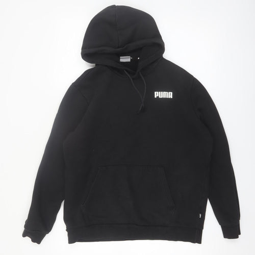 Puma Men's Black Pullover Hoodie Hoodie M Regular Fit Logo Sportswear