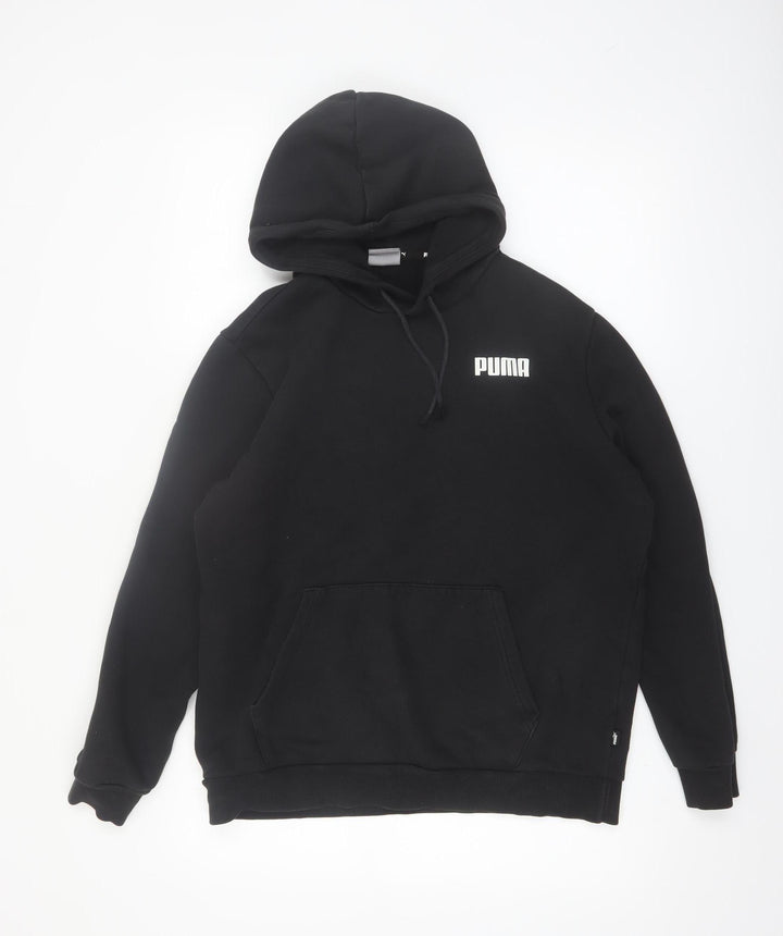Puma Men's Black Pullover Hoodie Hoodie M Regular Fit Logo Sportswear