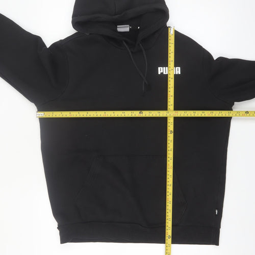 Puma Men's Black Pullover Hoodie Hoodie M Regular Fit Logo Sportswear