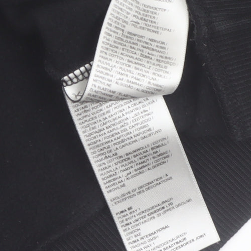 Puma Men's Black Pullover Hoodie Hoodie M Regular Fit Logo Sportswear