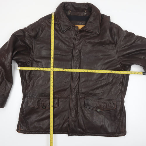 Timberland Men’s Brown Leather Waterproof Jacket XL Outdoor Workwear