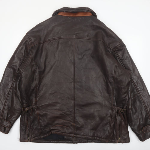 Timberland Men’s Brown Leather Waterproof Jacket XL Outdoor Workwear