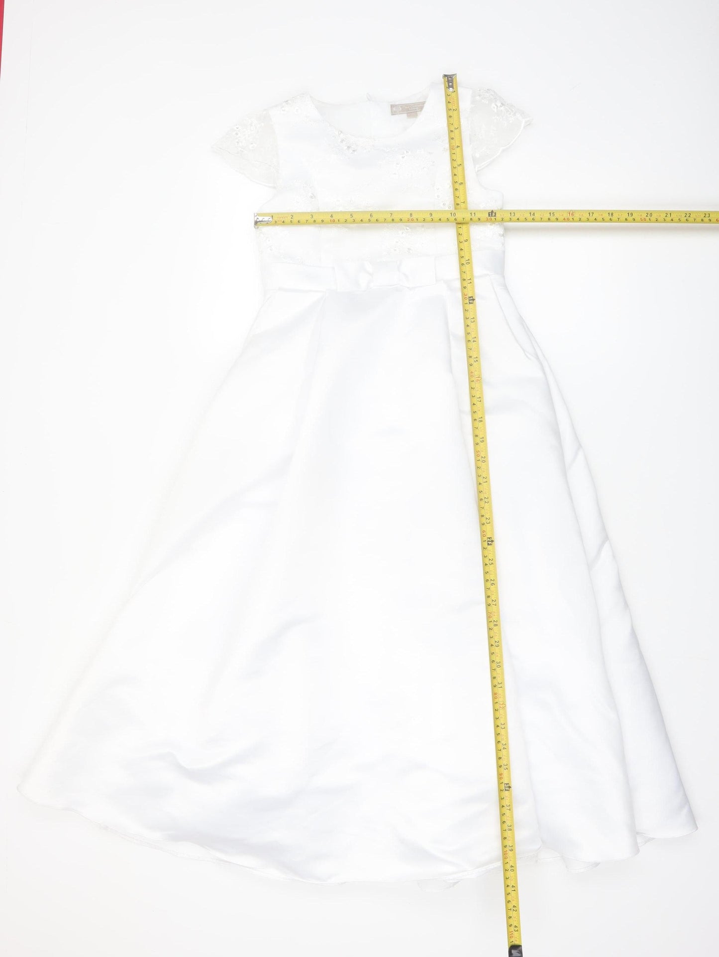 Paul Costelloe Living Girls White A-Line Lace Formal Dress Size 9 Years