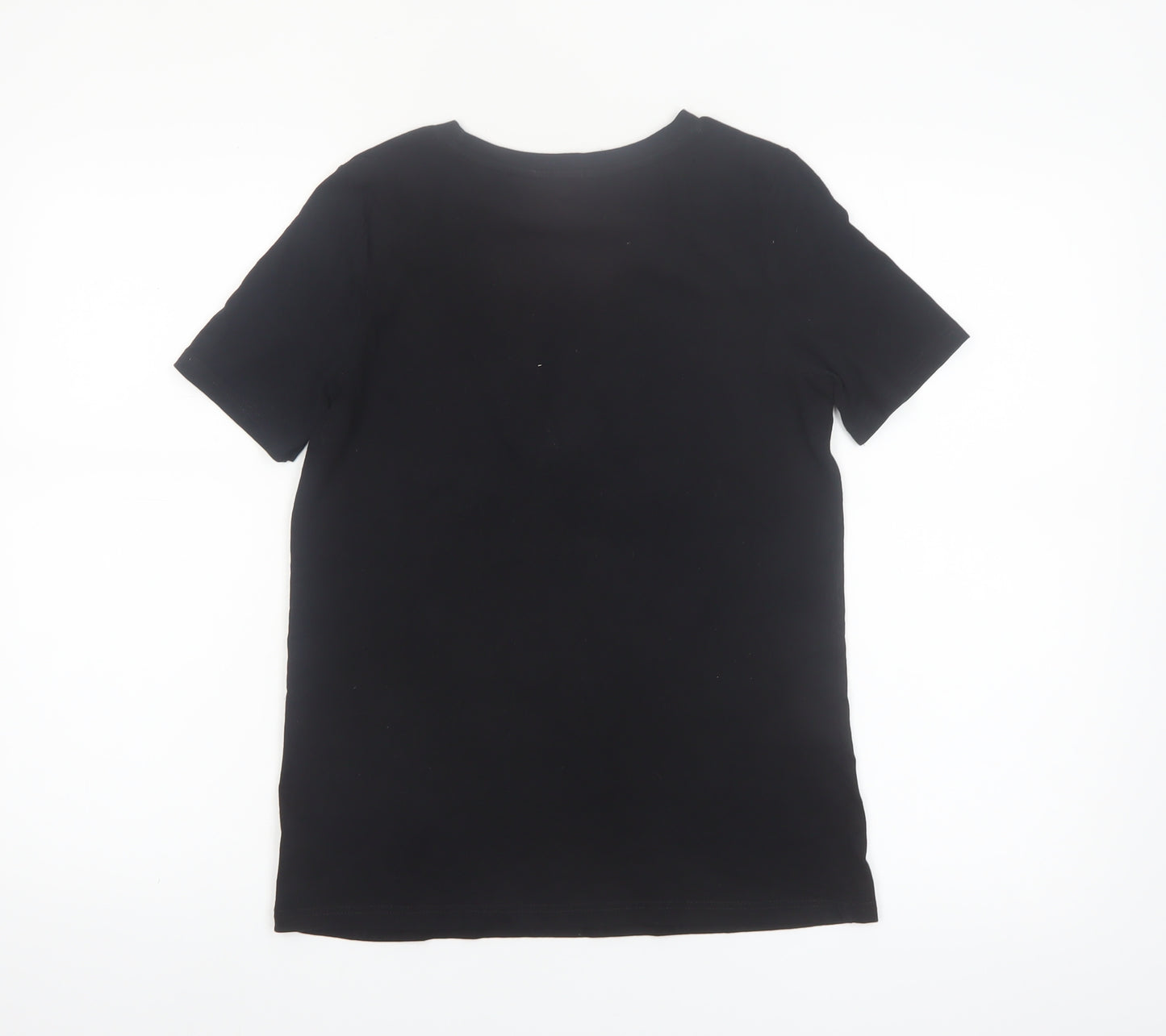 River Island Womens Black Feel Good Heart Graphic Cotton T-Shirt Size S