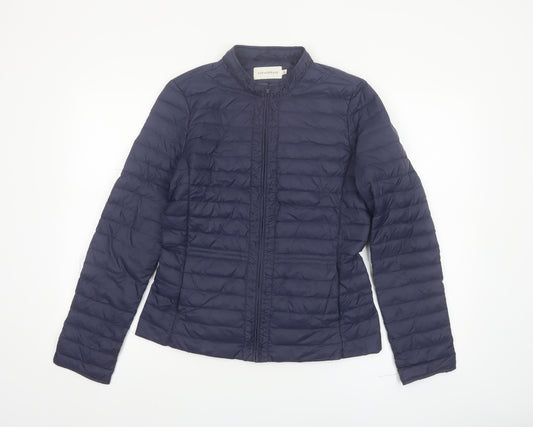 Paraphrase Women's Blue Quilted Down Puffer Jacket Size 12 M
