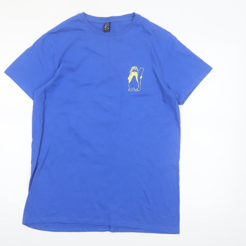 SOL'S Mens Blue Graphic Ski Holiday T-Shirt Size L