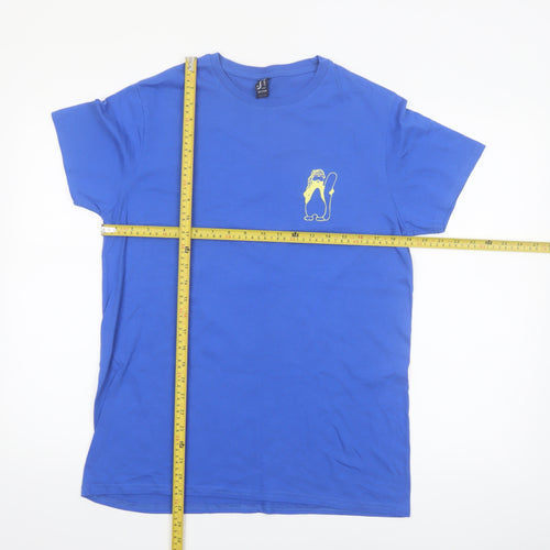 SOL'S Mens Blue Graphic Ski Holiday T-Shirt Size L