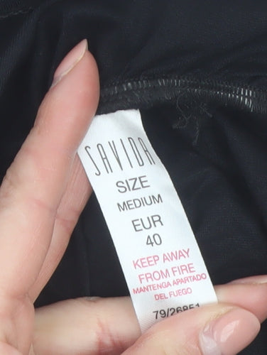 Savida Women's Black Off Shoulder Ruched Long Sleeve Blouse Size 12