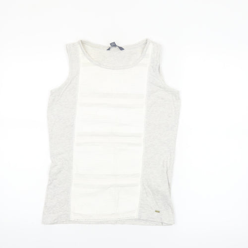 Tommy Hilfiger Women's Grey Cotton Sleeveless Tank Top XS