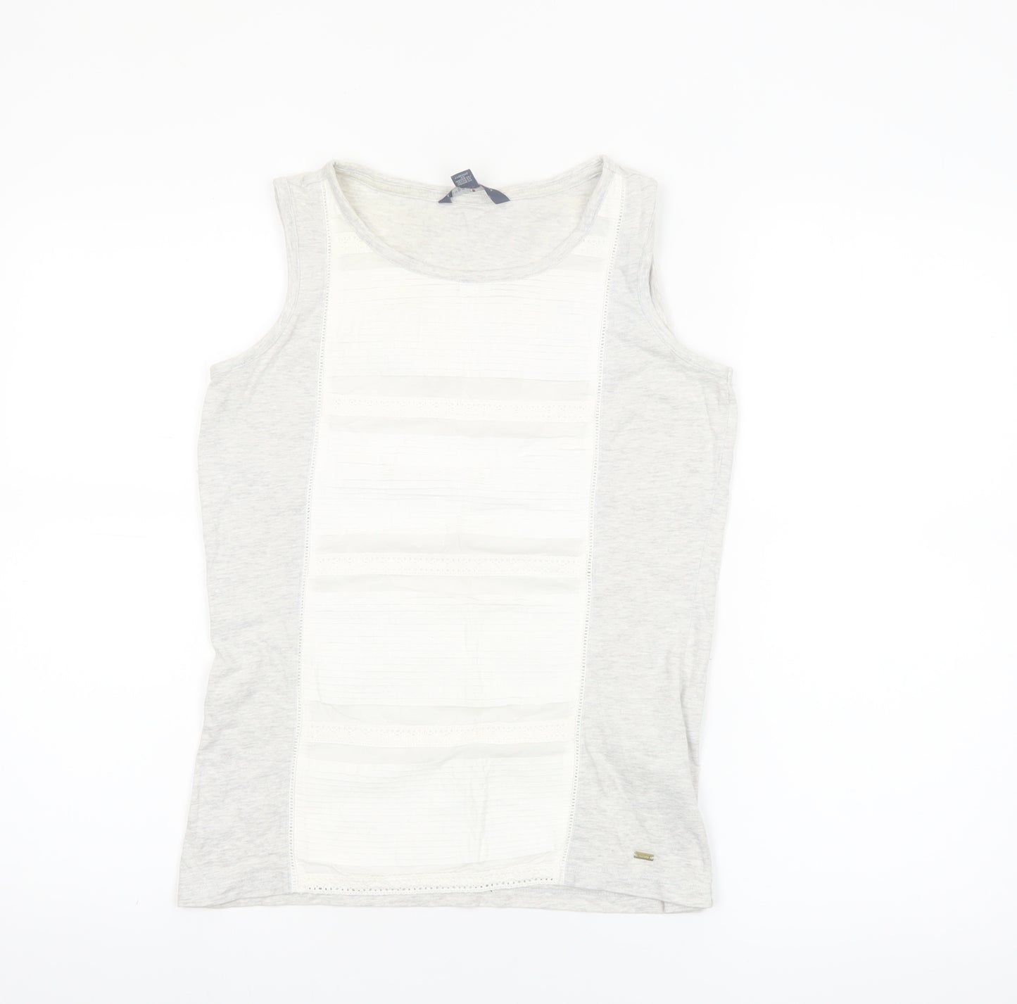 Tommy Hilfiger Women's Grey Cotton Sleeveless Tank Top XS
