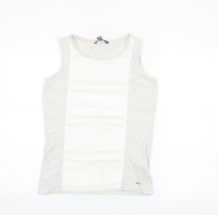 Tommy Hilfiger Women's Grey Cotton Sleeveless Tank Top XS