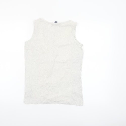 Tommy Hilfiger Women's Grey Cotton Sleeveless Tank Top XS