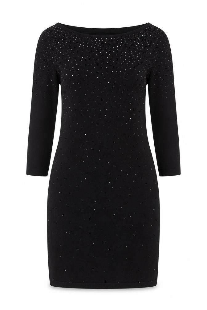 Monsoon Women's Black Size 10 Beaded Knit Bodycon Dress