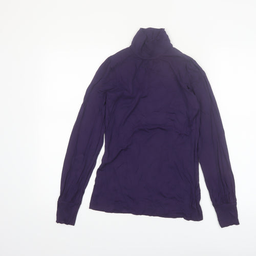 Oasis Women's Purple Roll Neck Long Sleeve Blouse Size 8