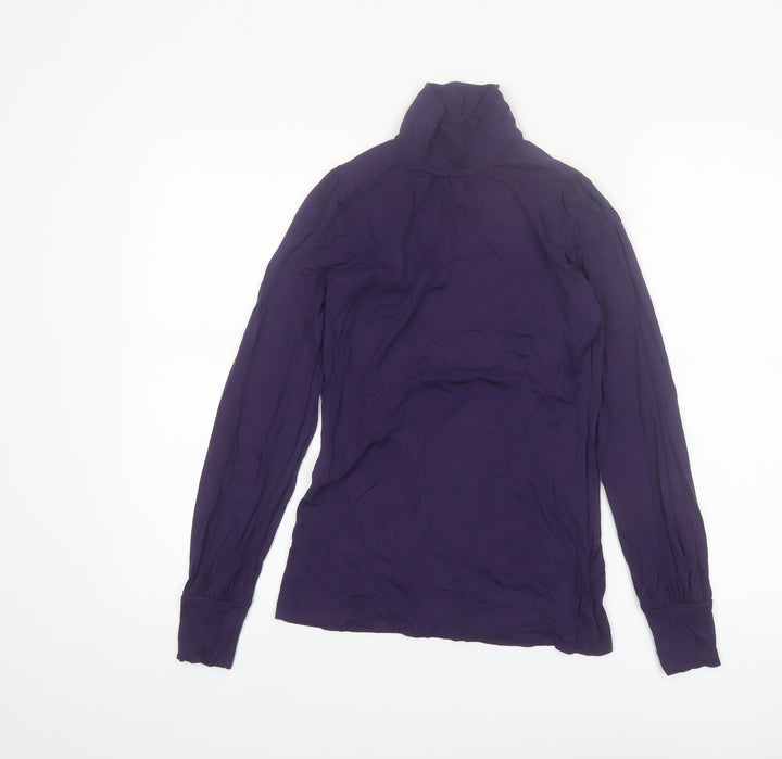 Oasis Women's Purple Roll Neck Long Sleeve Blouse Size 8