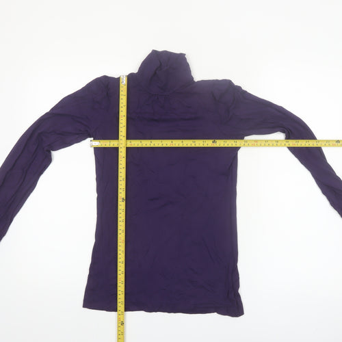 Oasis Women's Purple Roll Neck Long Sleeve Blouse Size 8