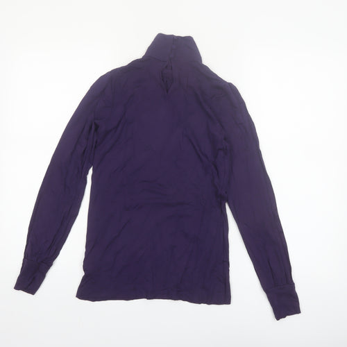 Oasis Women's Purple Roll Neck Long Sleeve Blouse Size 8