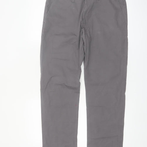 Marks and Spencer Men's Grey Straight Chino Trousers 34W 31L
