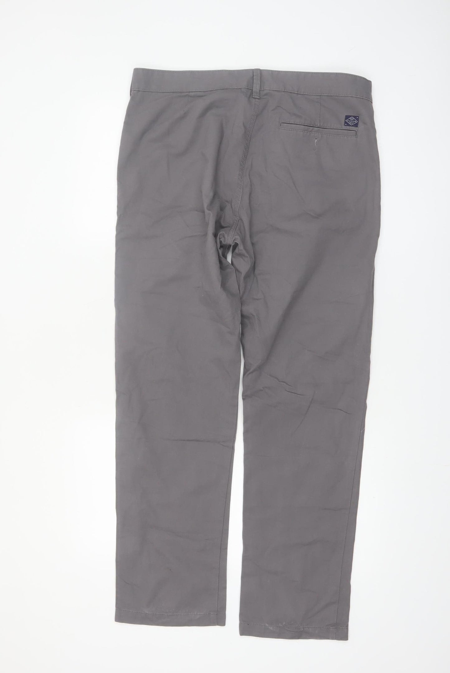 Marks and Spencer Men's Grey Straight Chino Trousers 34W 31L