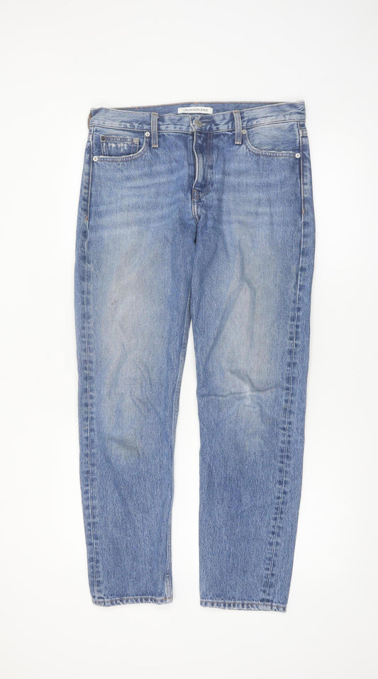 Calvin Klein Jeans Men's Blue Straight Fit Denim Jeans W27 L32
