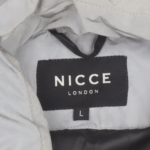 Nicce London Men's Grey Puffer Waistcoat Vest Size L Regular Fit