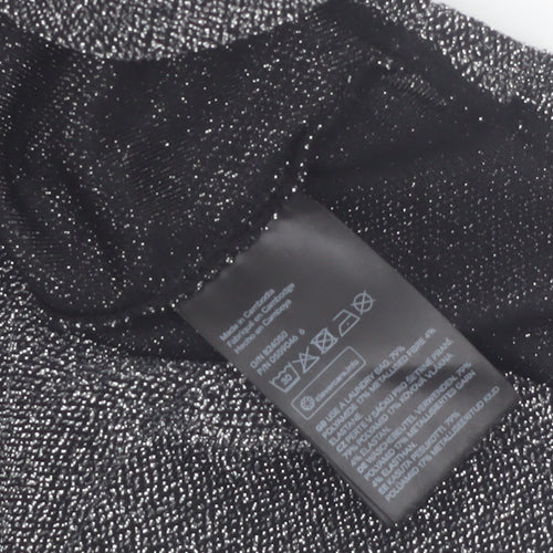 H&M Divided Women’s Silver Cowl Neck Glitter Camisole Top Size 8