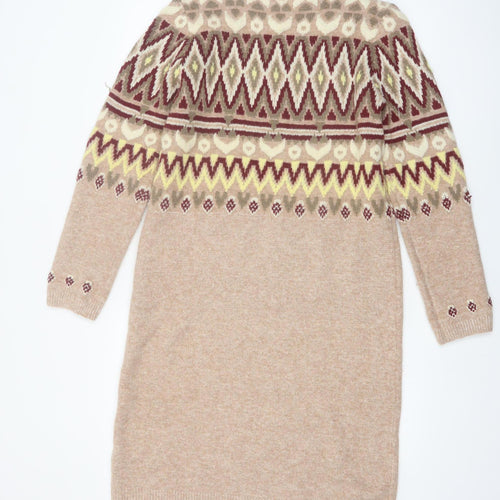 Thermolactyl by Damart Women Beige Size 12 Knit Jumper Dress